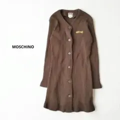 モスキーノ ジュニア MOSCHINO【150/S】リブ ロングカーディガン 茶
