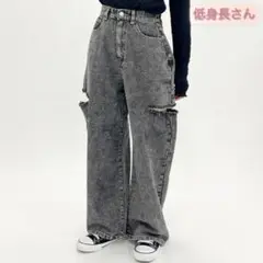 サイドカットデニムパンツ 低身長 helm