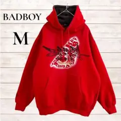 BADBOY パーカー　赤　M メンズ　綿混　USA カリフォルニア　アメカジ