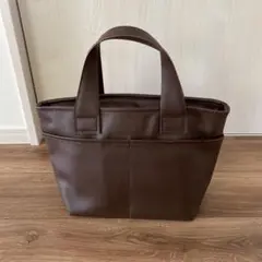 ブラウン 合成皮革 トートバッグ