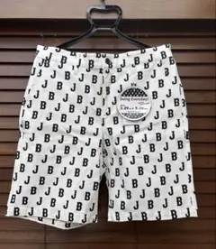 【新品】ジャックバニー ストレッチ ツイルプリントショートパンツ ホワイト L