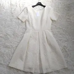 ✨新品タグ付き✨ビアンカエポカ　ふくれジャガードワンピース　ホワイト