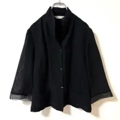 グロウバレイ 透け感あり 夏用ジャケット オーガンジー ブラック 日本製