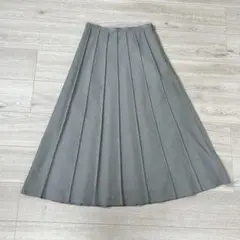 【美品】GEORGES RECH 無地　ロングスカート　プリーツ　グレー　40