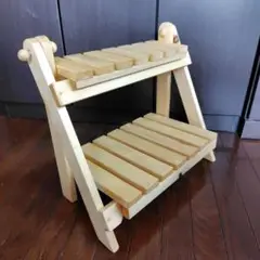 木製2段ラック 自然な木の仕上げ