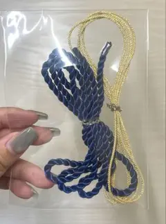 青と金のツイストヘアアクセサリー2本セット