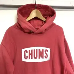 チャムス CHUMS ボックスロゴ 裏起毛スエットパーカー メンズ Mサイズ