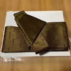ブラウン 幾何学模様 ワンタッチ角帯　マジックテープ