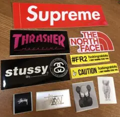 supreme&ノースフェイス&stussy&KAWS&FR2ステッカー41