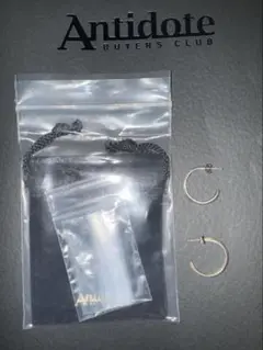 （両耳）ANTIDOTE BUYERS CLUB ピアス2個セット ANTIDOTE BUYERS CLUB - ENGRAVED CUT STONE EARRING (SILVER