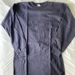 80s CHAMPION COTTON L/S TEE ネイビー　無地
