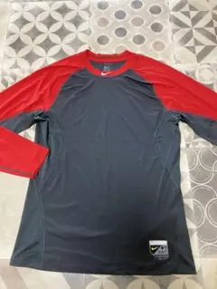 NIKEプロ★ベースボールインナー カットソー 赤×グレー サイズL