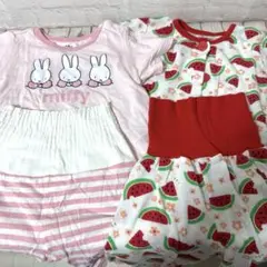 ベビー服　パジャマ　80サイズ ミッフィー　すいか柄　まとめ売り