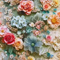 ❣️【限定】☆おしゃれなお花柄立体感　綿100% シーチング生地110x100cm