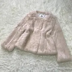 タグ付き美品 SLOBE IENA ノーカラーファーコート ラビットファー