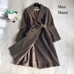 SPORTMAX ベルテッドコート アンゴラ・カシミヤ混 ダブル ベージュ 40