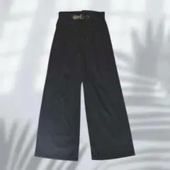 ワイドパンツ スラックス フォーマル シンプル 無地 きれいめ 脚長 E4391