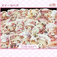 【196】♡Indigo様♡カット素材♡《スイーツベア》16枚