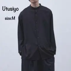 美品 Utusiyo shirt 無彩 ウツシヨ シャツ 無地 ブラック M