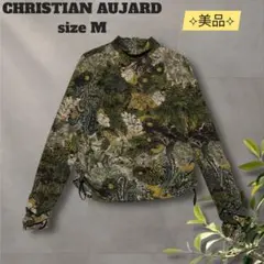 クリスチャンオジャール長袖ブラウス【M】ペイズリー柄ボタニカル ドローストリング
