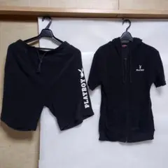 PLAYBOY フード付きジップアップとショートパンツセット