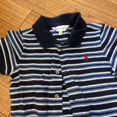 Ralph Lauren ネイビー ストライプロンパース