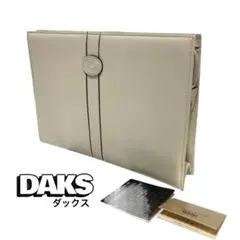 ダックス アイボリー 本革 クラッチバッグ ホワイト ゴールドファスナー レザー