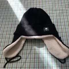 黒ニット帽手袋セット