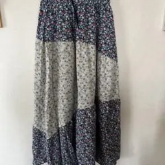 未使用！サマンサモスモスフラワーパッチワーク ロングスカート
