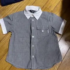 COMME CA ISMギンガムチェック 半袖シャツ 100cm