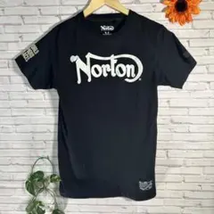 【Norton】半袖メンズTシャツ　ブラック 刺繍入り　Mサイズ 美品