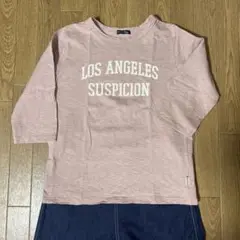 七分袖　長袖Tシャツ　ピンク