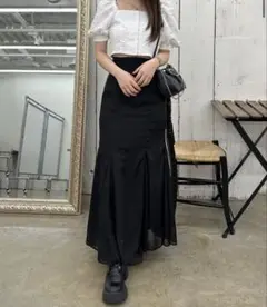 【Mavie..7】 ハイウエストマーメイドスカート ブラック