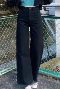 ◎新品タグ付き◎ EMODA ヘムカットルーズハイウエストジーンズ