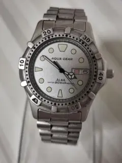 SEIKO セイコー ALBA アルバ V348-6070 オレンジ1214 SEIKO セイコー アルバ V348-6070 ダイバー QZ 動作品 オレンジ