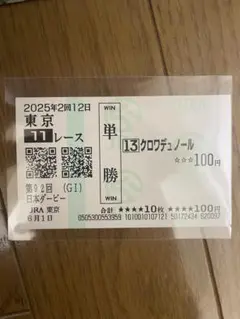 クロワデュノール　日本ダービー　現地馬券