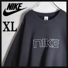 【好デザイン】NIKE LAB スウェット XL ビッグロゴ 刺繍 黒
