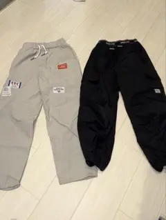 子供用 カーゴパンツ 2色セット グレー ブラック