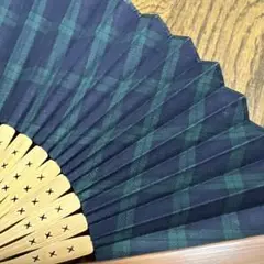 ブラックウォッチ柄　扇子