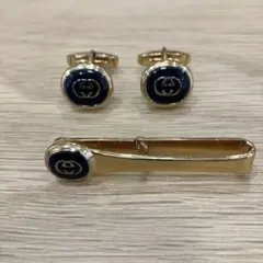 GUCCI インターロッキング ゴールド ネクタイピン カフリンクス セット
