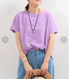 fredy couleur 袖口ダブル麻調カットT