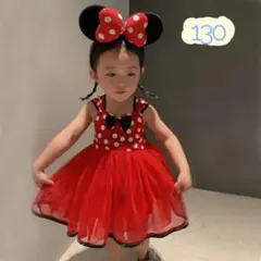 ♡ミニーちゃん風♡　ワンピース　おまけカチューシャ付き 110 120 130