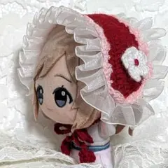 〈レッド×ピンク×ホワイト〉ぬい服　ヘッドドレス にじぬい　ちびぐるみ