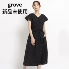 grove(グローブ) フレアスリーブワンピース ブラック L