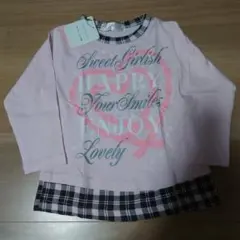 新品　りぼん柄　長袖Tシャツ　100cm