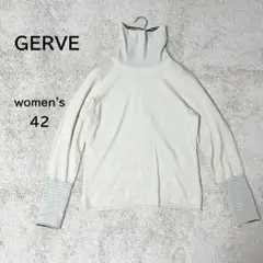 【ジェルヴェ GERVE】カシミヤ100% タートルネックニット ホワイト系
