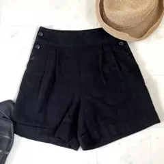 ビーミングバイビームス ショートパンツ S 綿麻　黒