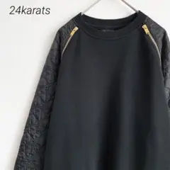 24karats スウェット トレーナー キルティング 星 スター 金チャック