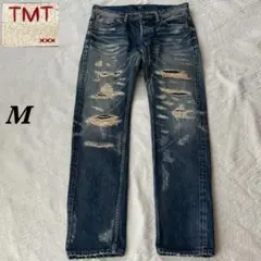 TMT HQ ダメージ リペア加工 セルビッチデニムパンツ M 日本製