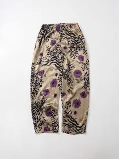 90s ヒョウ柄花柄イージーパンツ ヴィンテージ古着